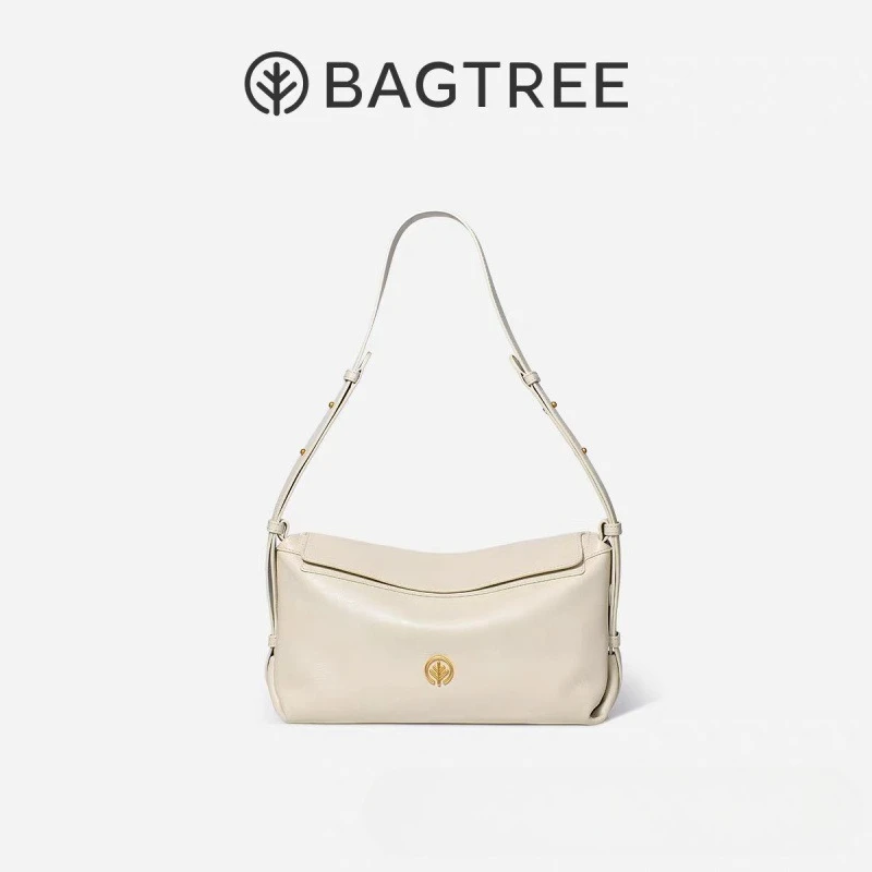 

BAGTREE Milk Box Bag 2025 Fashionable Vegetable-Tanned Leather Commuter Women's Single-Shoulder Crossbody Pillow Bag