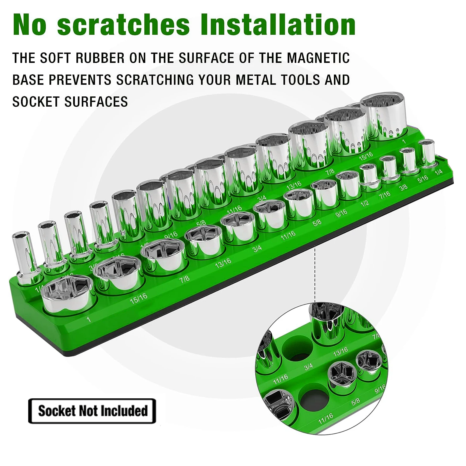 3 قطعة مجموعة حامل تخزين منظم المقبس المغناطيسي 1/4 "3/8" و 1/2 "متري SAE