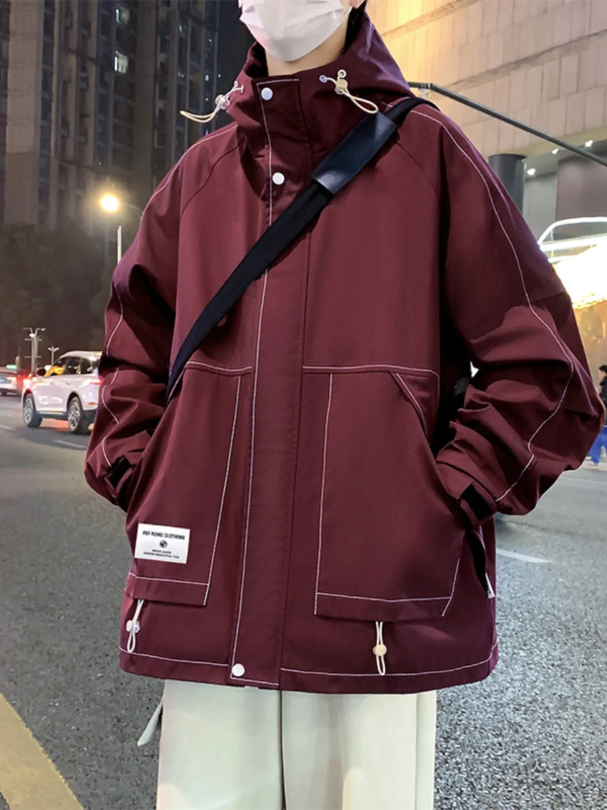 

Casual Hooded Jaet for Teens Loose Fit Youthful Sle Spring Autumn Winter Men's Faion Brand Outerwear Windproof Zipper C...