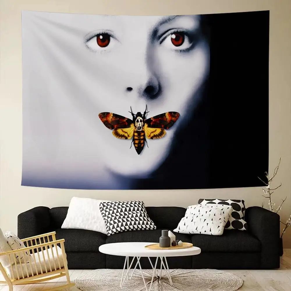 Psychological horror The Silence of the Lambs Tapestry House Bedroom Living Bar Garden Microfiber Decoration Background