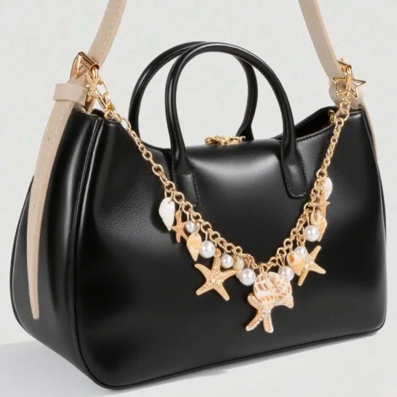 Новая-богемная-цепочка-для-сумки-имитирующая-морскую-звезду-жемчужная-цепочка-аксессуары-для-сумок-многослойная-цепочка-с-ручкой-металлическая-подвеска-цепочка