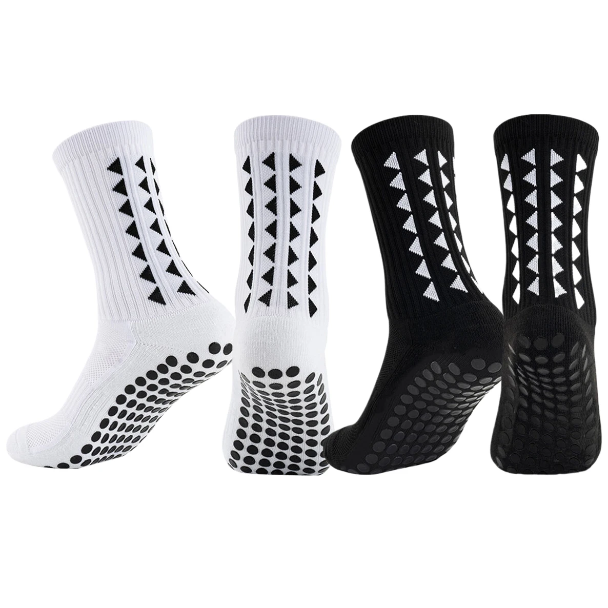 2Pair Men Women Non-Slip Grip Socks Football Basketball Baseball Rugby Athletic Socks Breathable Feature Cycling Running Hiking