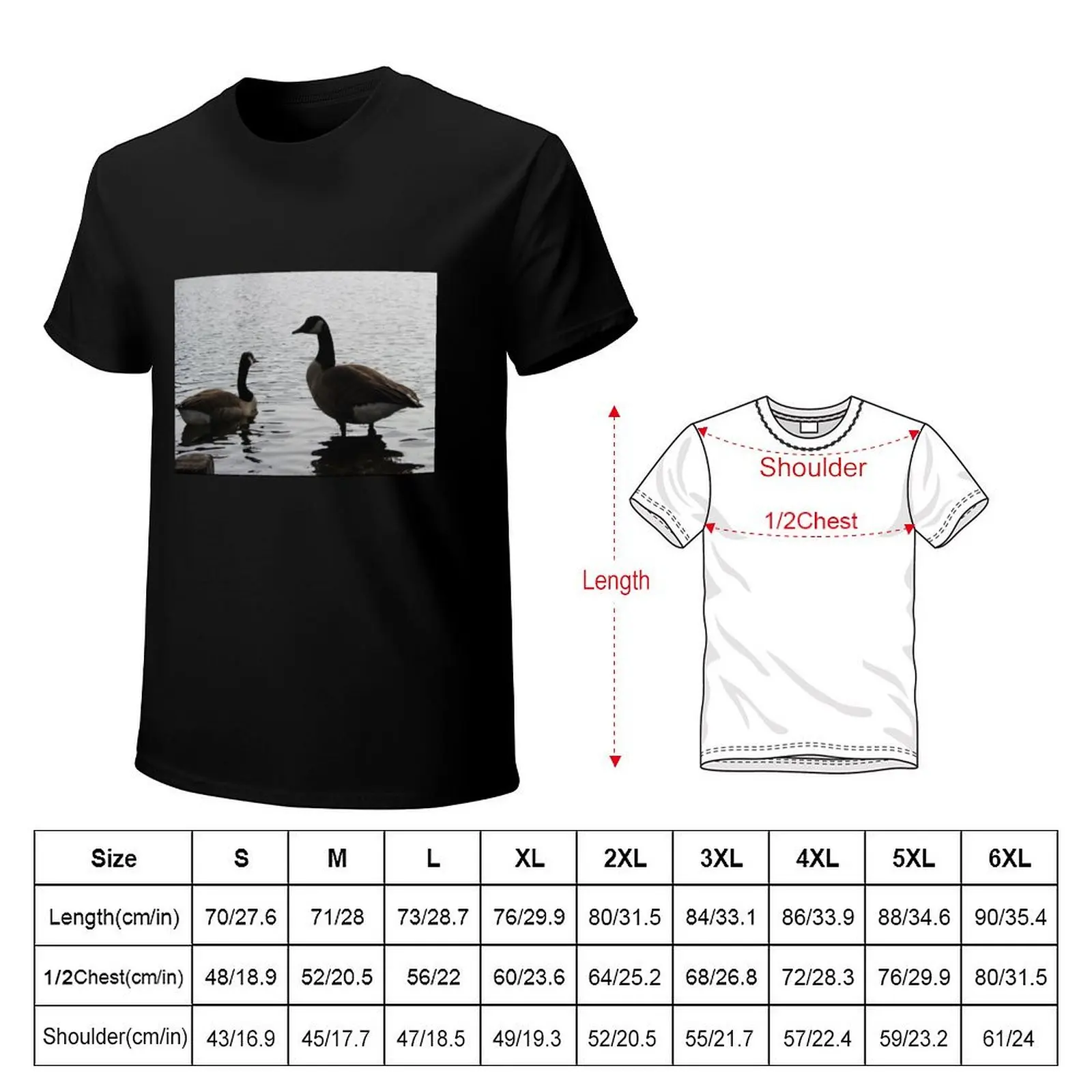 Geese T-Shirt Basic Plain Short Sleeve Crew Neck Tee
