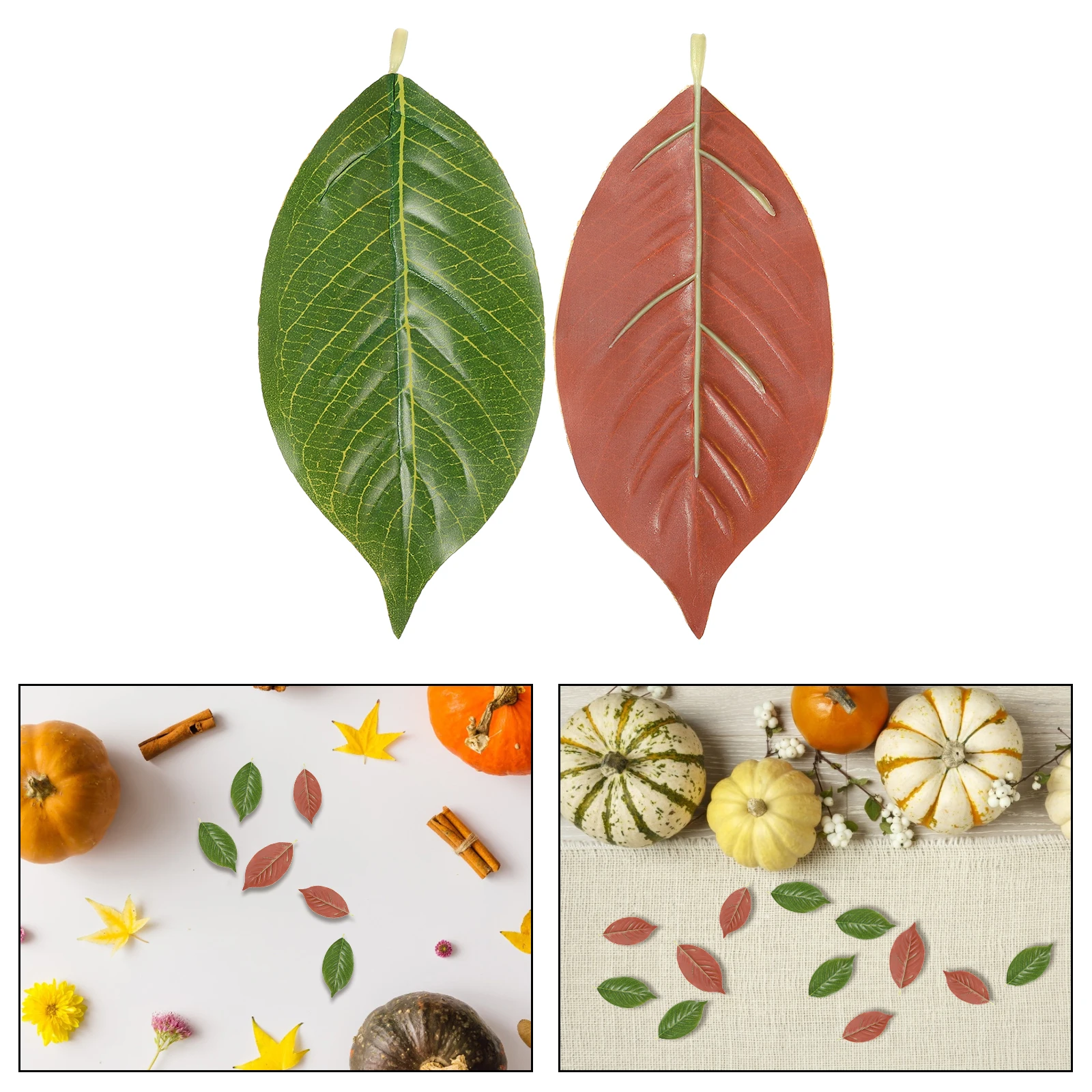 

50Pcs Faux Magnolia Leaves Vivid Details Ideal for Indoor Outdoor Flower Arrangement Material Fake Magnolia Leaves