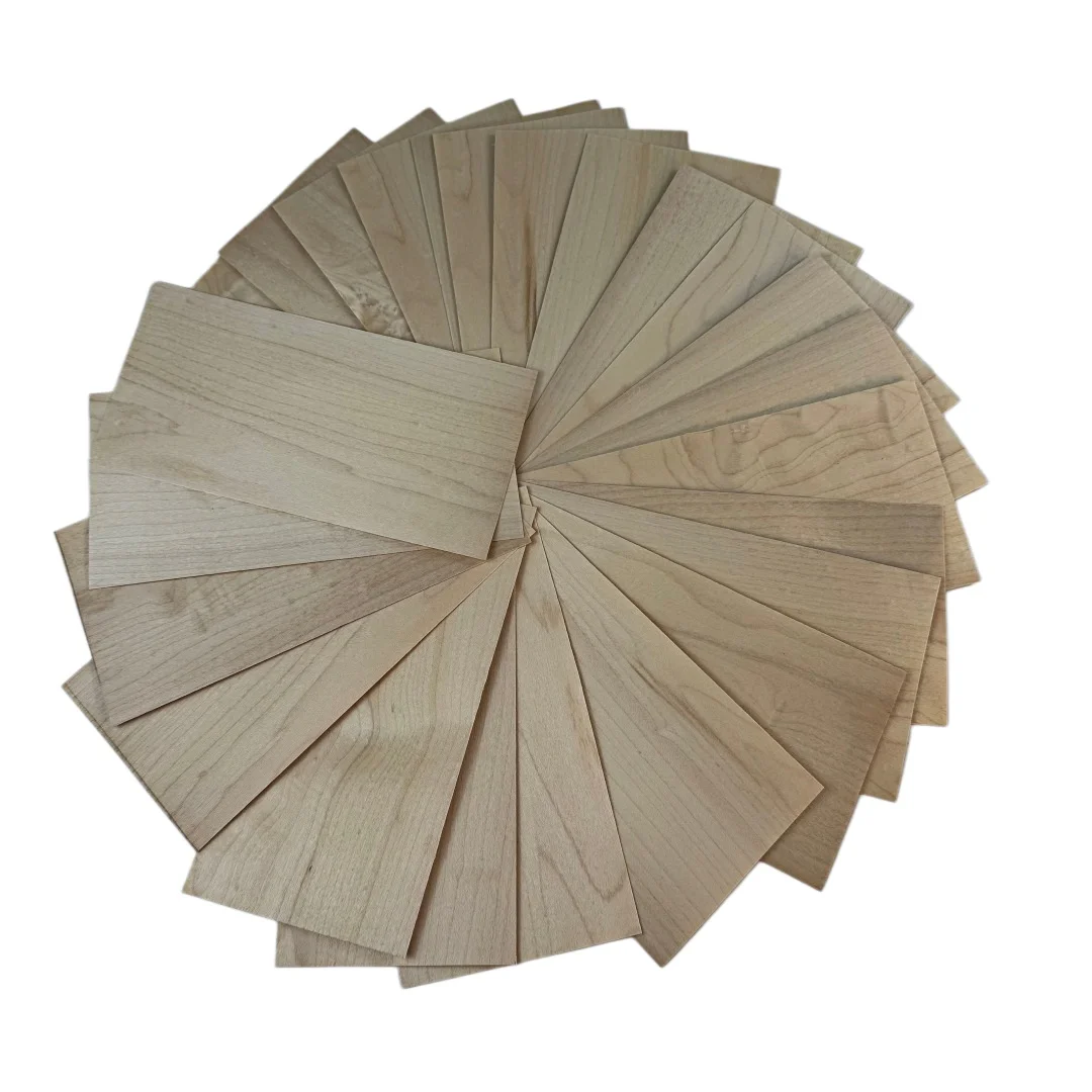 24pcs Natural Maple Wood Veneer 0.4-0.5mm Thin Wood Veneer for DIY Guitar Top Inlay Craft Supplies Handmade Marquetry 20x10cm