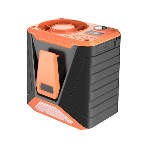 Aiiyya حزام خصر مروحة تحذير ضوء صغير لاسلكي محمول الخصر كليب قلادة مروحة الهواء المروج التخييم المشي لمسافات طويلة في الهواء الطلق عالية Te