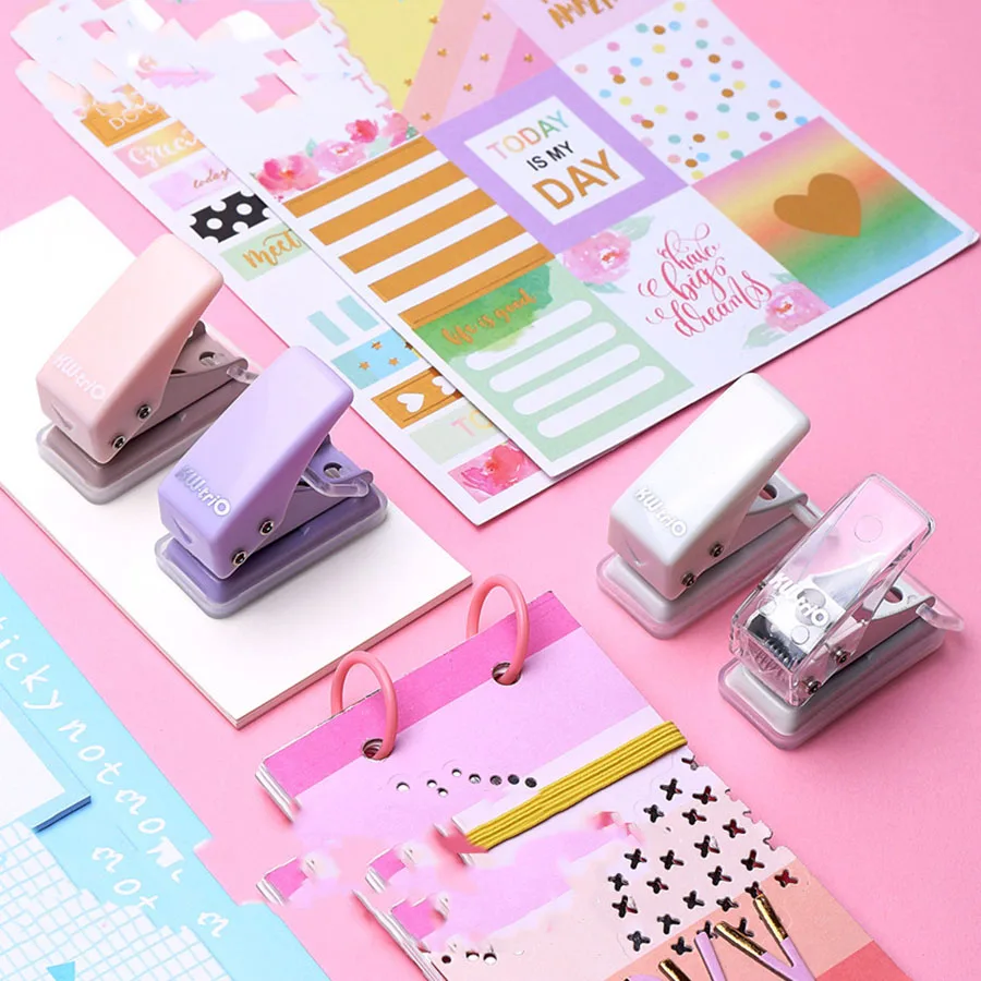 1pc Mini Hole Puncher With Round Hole Punch Single Hole Cute Style For Binding A4 Paper Card Notebook Manual Eyelet Puncher