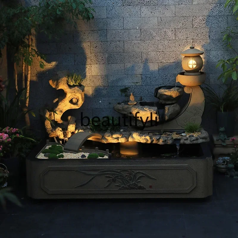 cn0420 بركة السمك الصينية الجديدة للمناظر الطبيعية في الهواء الطلق، ديكور الشرفة، زخرفة حوض الأسماك للمناظر الطبيعية المائية