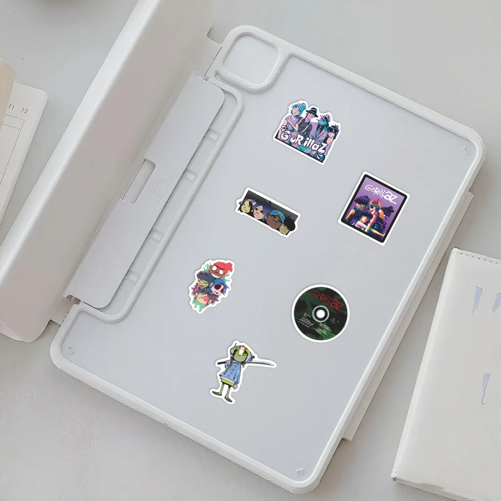 50 Uds. De pegatinas de banda Gorillaz, calcomanía de Graffiti musical, decoración para maleta, álbum de recortes, teléfono, portátil, papelería, pegatina de juguete para niños