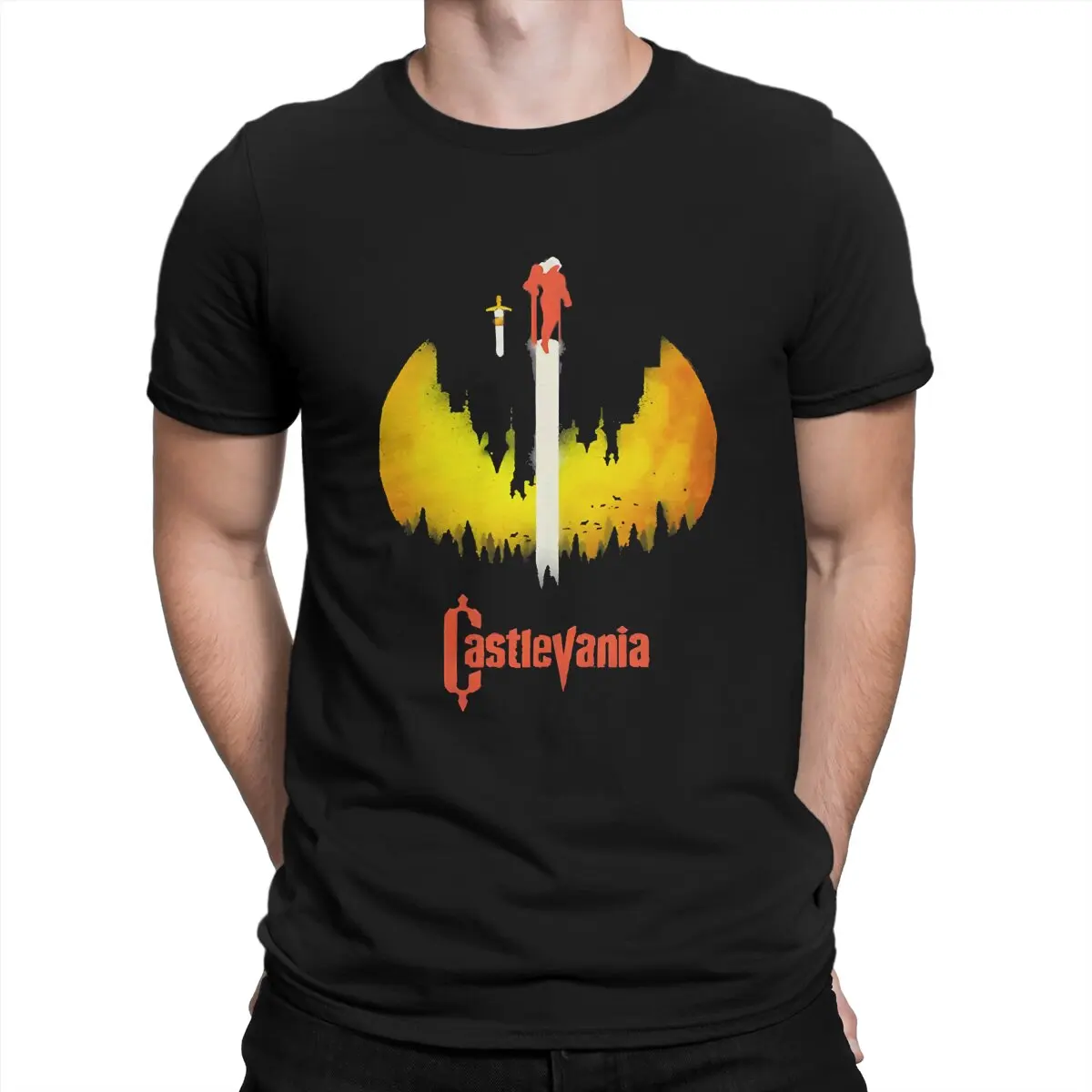 Light wave Man's TShirt Castlevania O Neck Tops Fabric T Shirt Humor High Quality Birthday Gifts