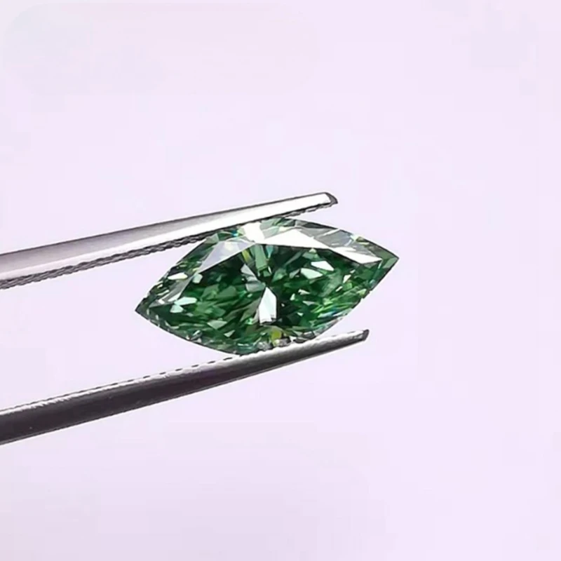 

Wholesale Size 4x8~7x14mm Green Color VVS1 Color Loose Moissanites Stone Marquise Cut Shape With Certificate