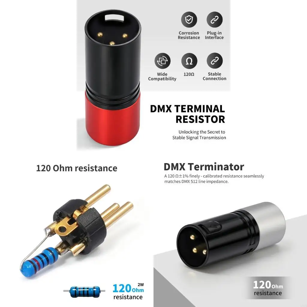 193A 120 Ohm DMX512 Terminators Plug Set for Lighting Sound Termination