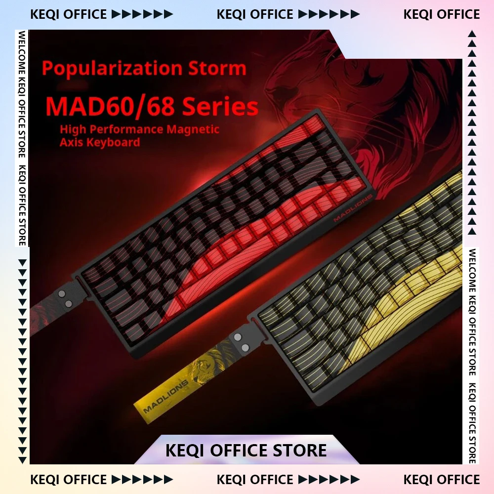 MADLIONS Mad60/68 HE Magnetic Switch Wired Mechanical Keyboards 8K Polling Rate Hot Swap Customized E-sports Game Keyboard Gifts