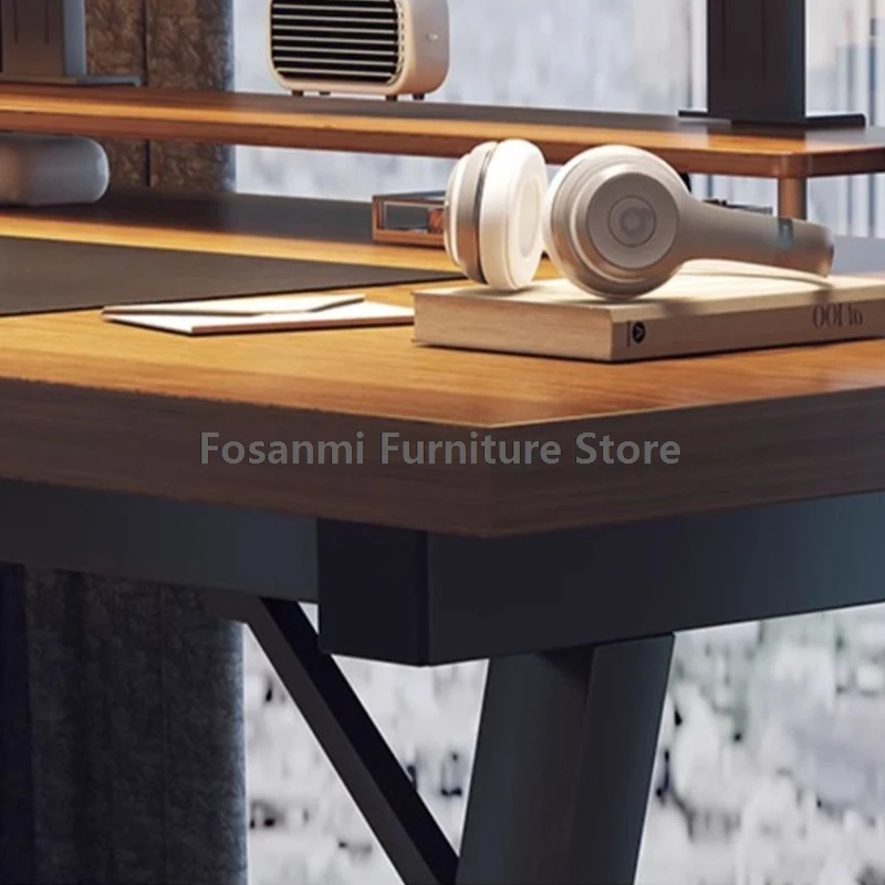 간단한 컴퓨터 테이블 의자 세트, 모던한 직사각형 게임용/업무용 책상 및 의자 세트, 메쉬 의자 가구가 있는 홈 오피스 책상