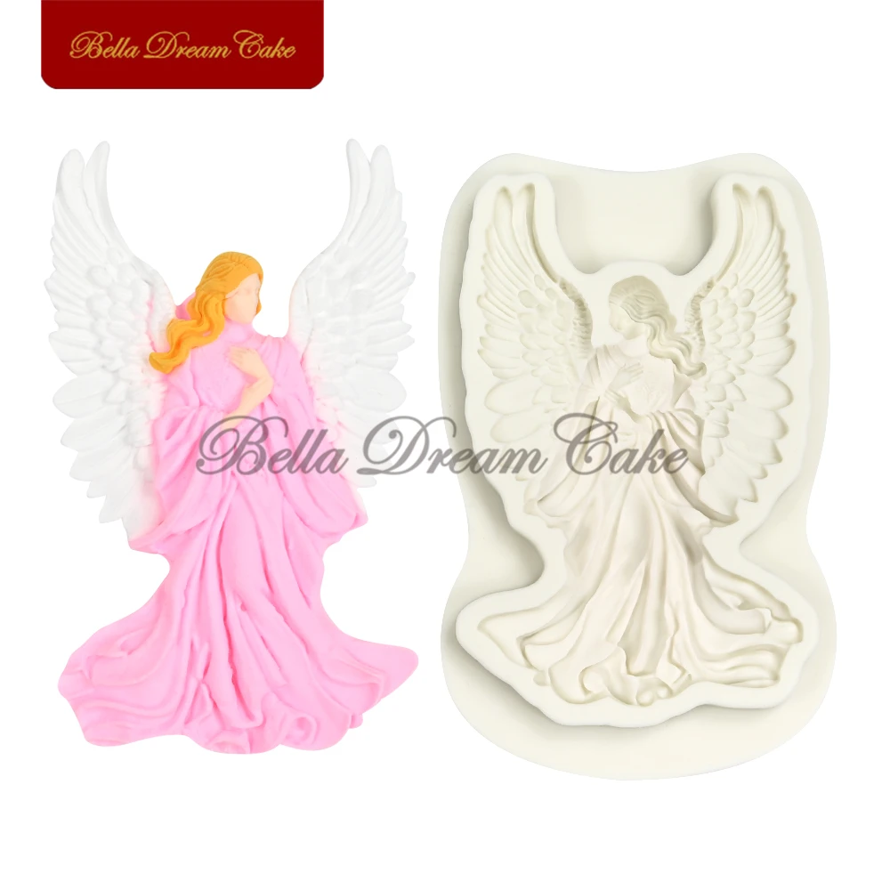 

​3D Angel Girl Design Fondant Silicone Mold Candy Chocolate Mould DIY Clay Molds Valentine's Day Cake Decorating Tools Bakeware