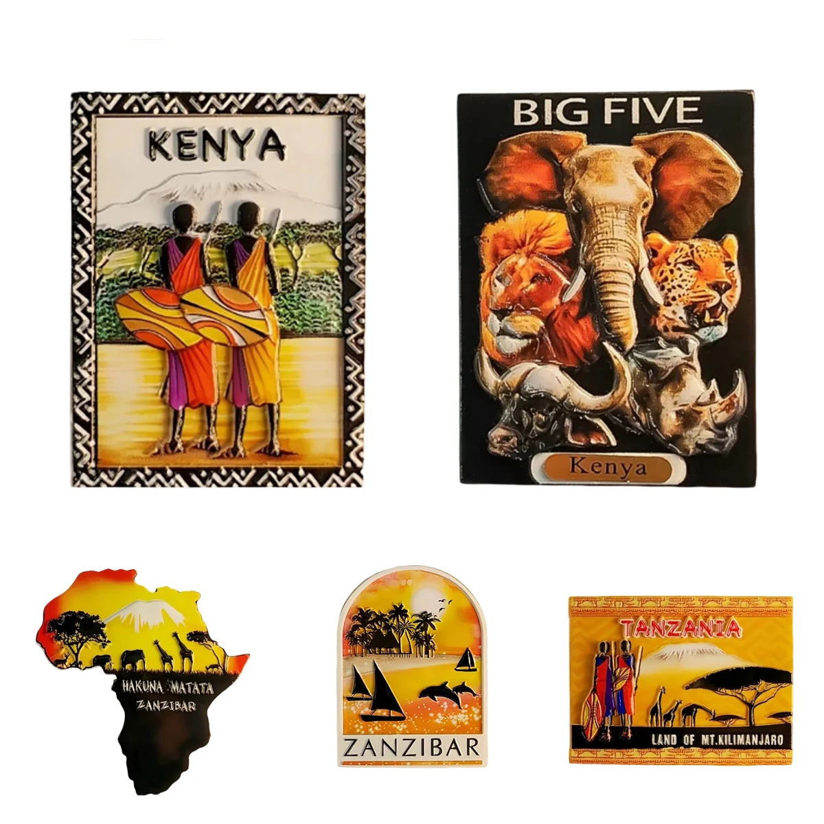 Imanes de nevera de África, Tanzania, Kenia, Zanzibar Kilimanjaro, pegatinas para nevera, decoración del hogar, recuerdos de viaje