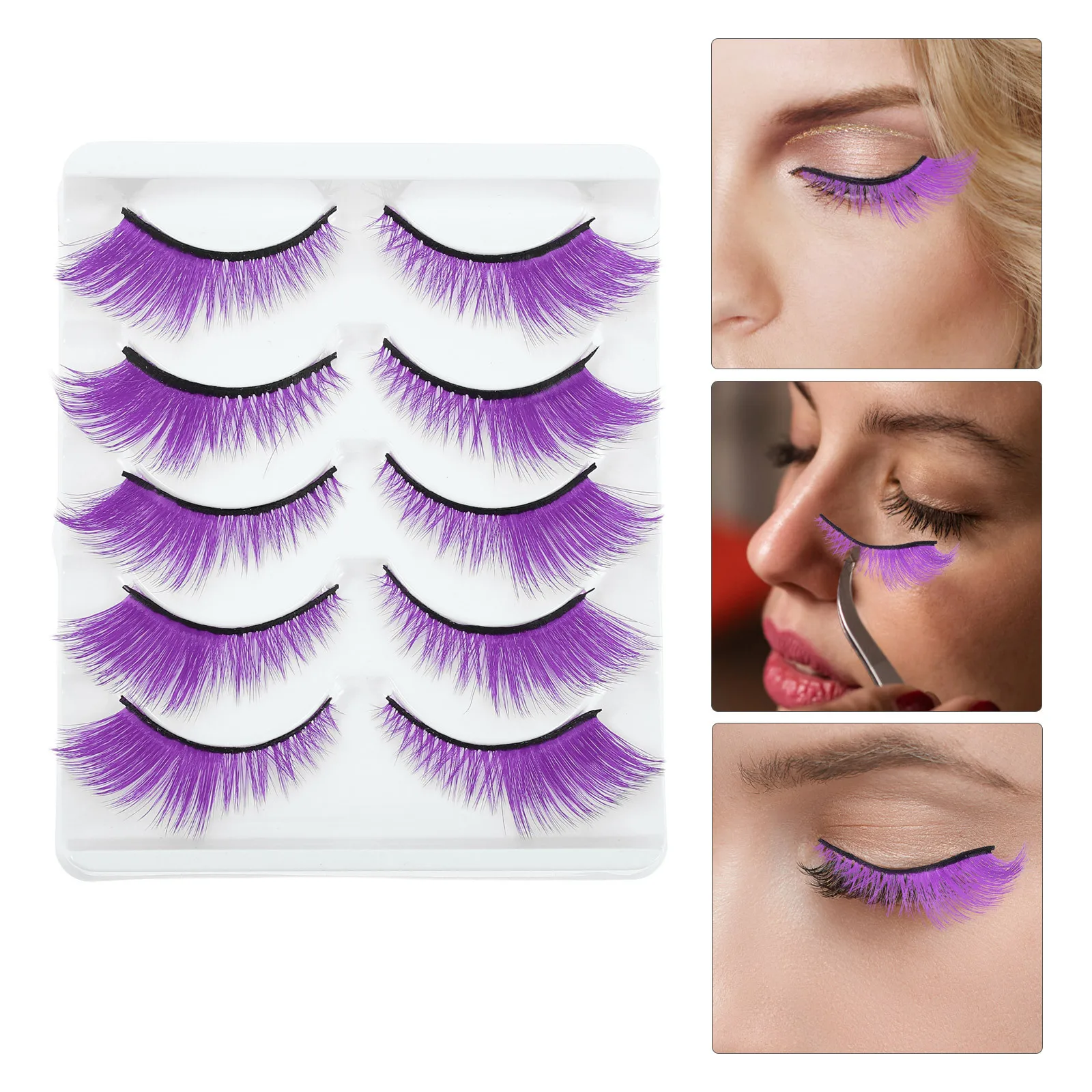 

Colored False Eyelashes Short Natural Look Strip Lashes For Halloween Party Cosplay Makeup Volume Eye Lash Extensions