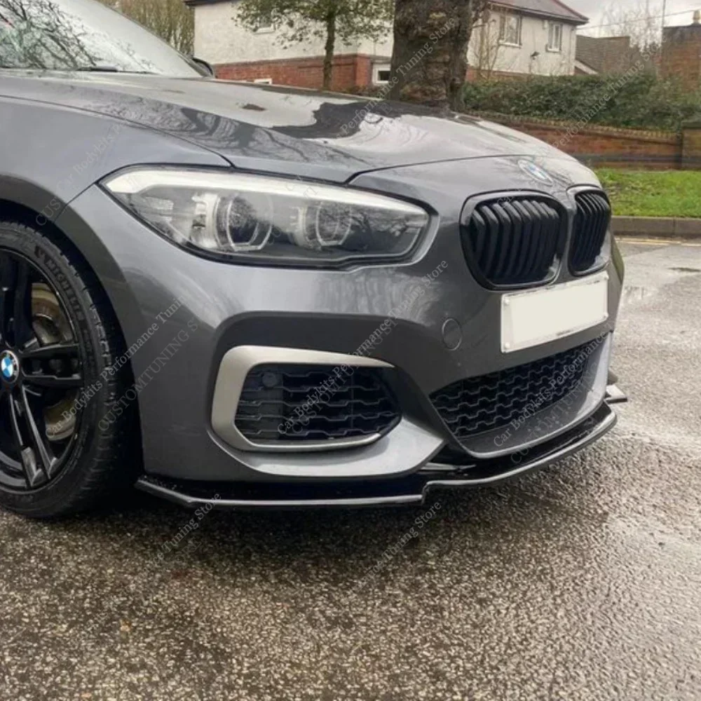 Maxton Style Gloss Black Front Bumper Lip Spoiler Splitter Diffuser For BMW F20 F21 LCI M135i 140i M Sport 2015-2019 Bodykits