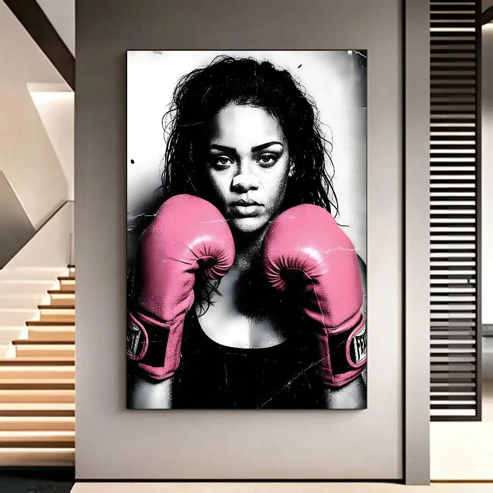Singer R-Rihanna Poster Self-adhesive Art Waterproof Paper Sticker Coffee House Bar Room Wall Decor