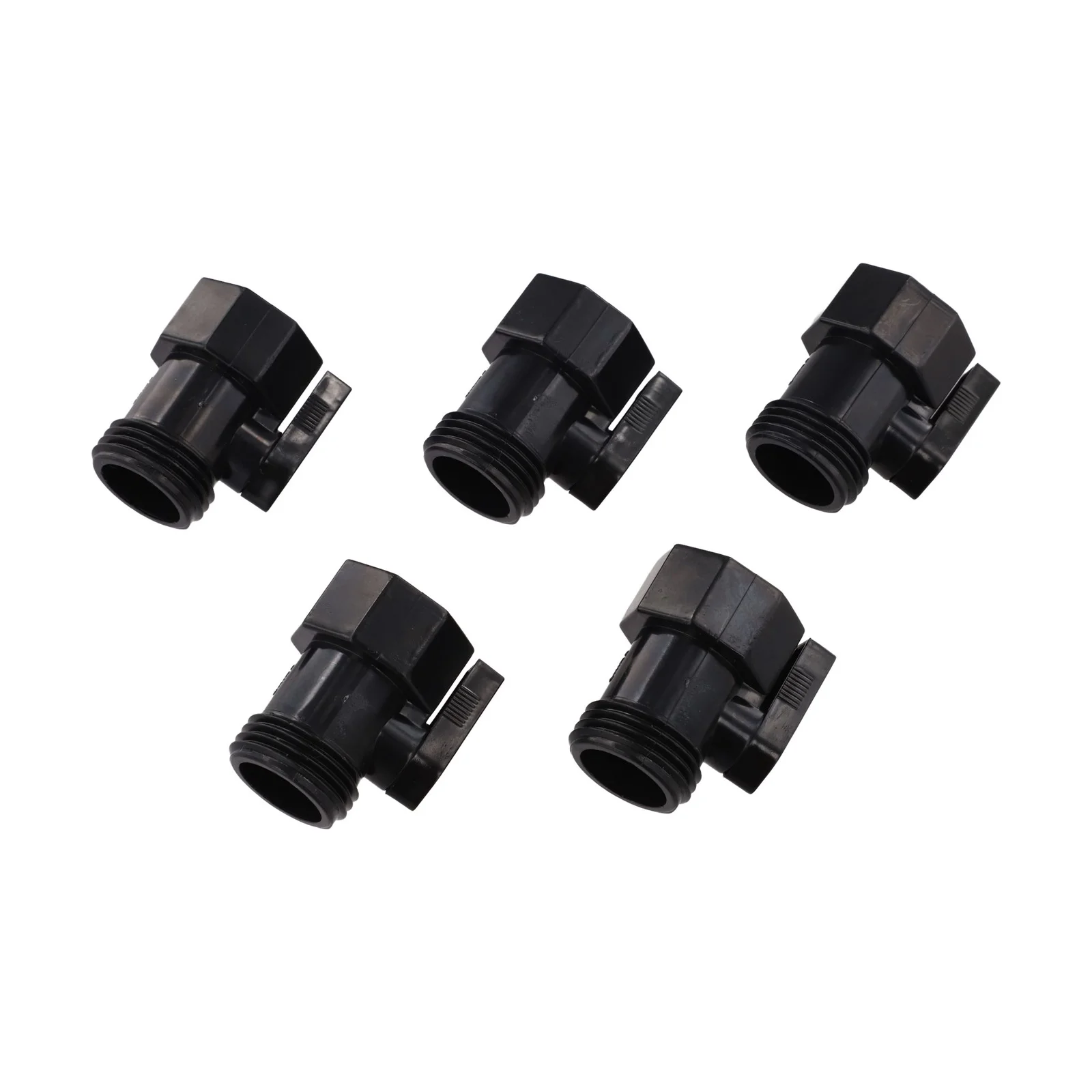 5 Piece 3/4 Garden Hose Ball Valve Set Compatible with Standard US Hose Threads for Secure Leak Resistant Water Control
