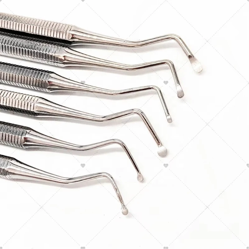 Double Ends High Quality Lab Excavator Spoon Tooth Cleaning Tool Stainless Steel Manual Lab Excavation Elevator Tool