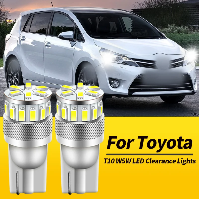 2PCS T10 W5W LED Clearance Lights Canbus ​For Toyota Verso 2009-2018 Yaris Vitz 2005-2014 Avensis T22 T25 97-08 Car Accessories