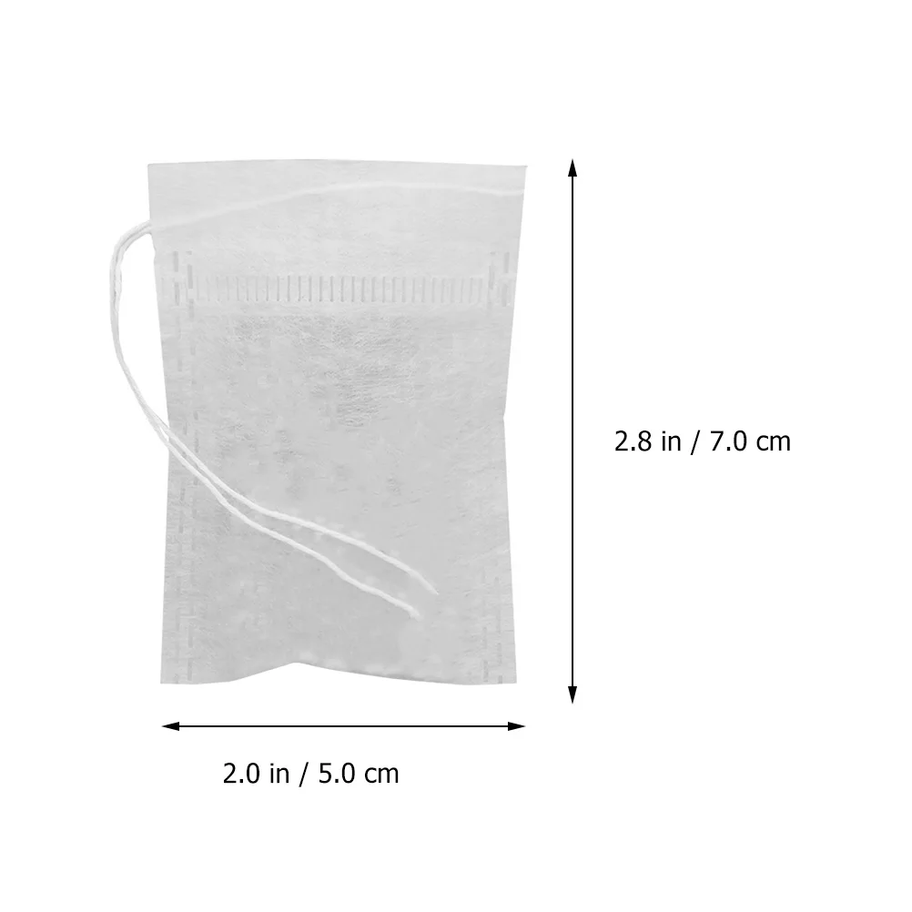 

100Pcs Fiber Tea Bags Drawstring Filter Infusers for Loose Leaf Herbal Tea Coffee Powder Easy Clean Mug Cup Use