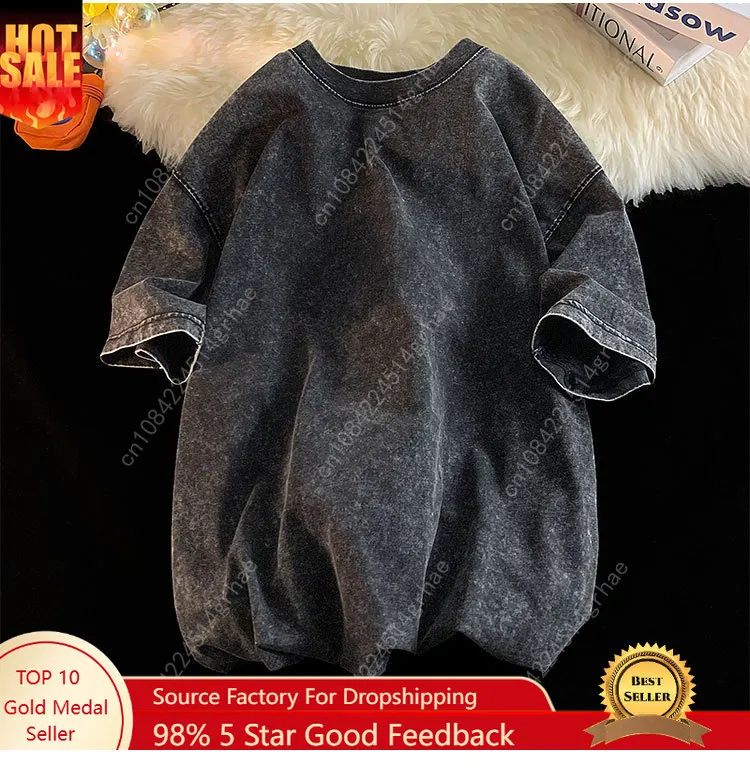 

Classic Solid Color Washed T-ShirtUnisex Cotton T-Shirt Comfortable Crew Neck T-Shirt Unisex Summer Clothing