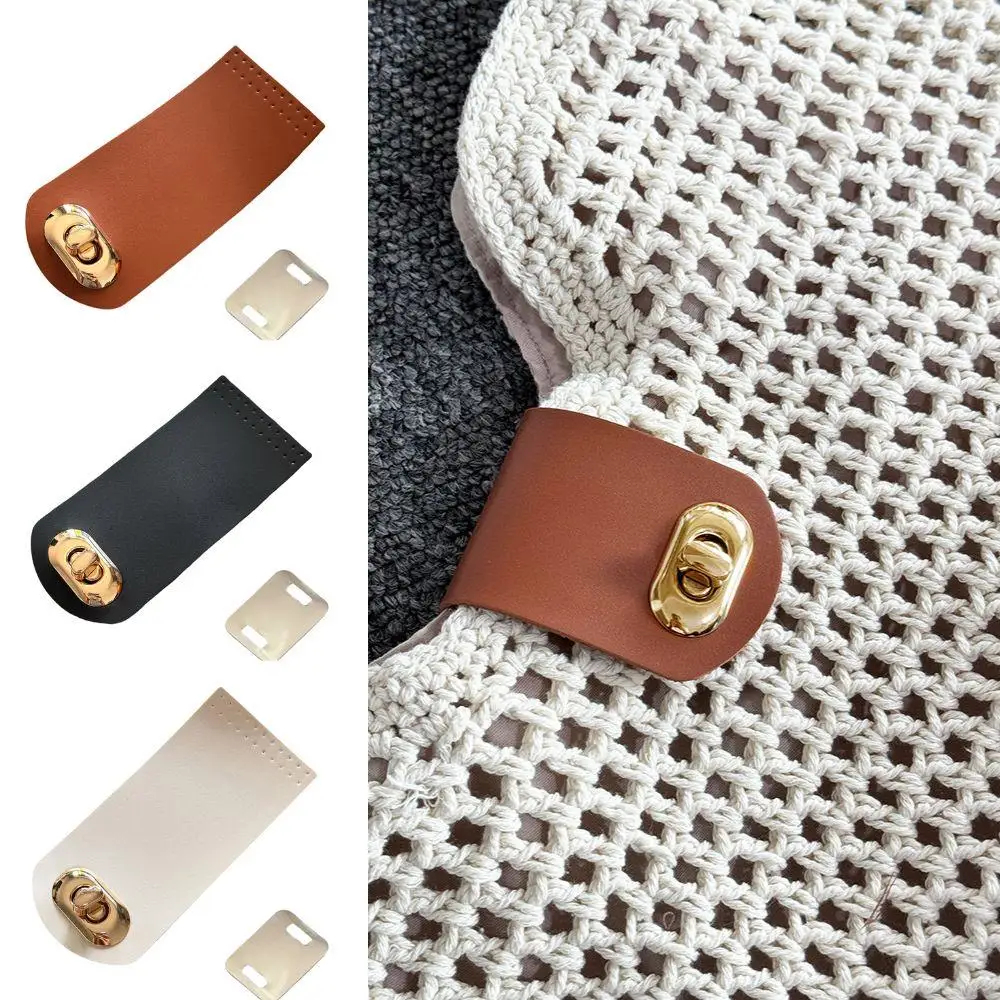 

DIY PU Leather Closure Bag Hasp Solid Bag Buckle Button Handmade Wallet Card Pack Buckle With Holes For DIY Handbag Accessories