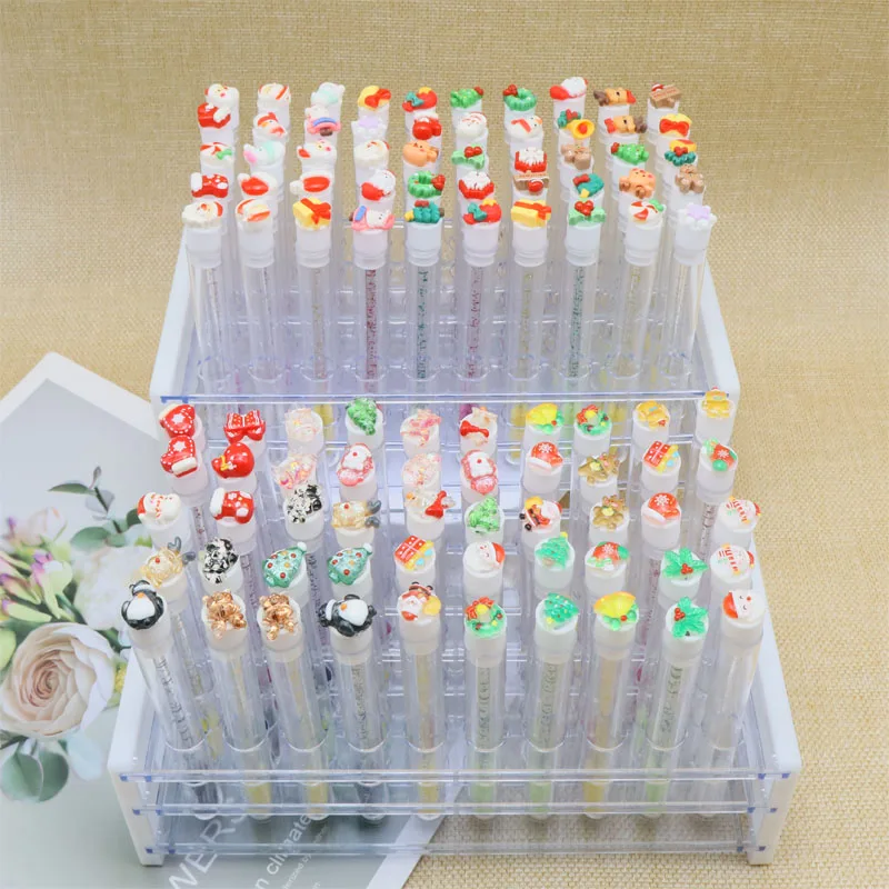 50pcs Christmas Eyelash Brushes False Eye Lash Mascara Wand Brushes Cute Catoon Makeup Brushes For Eyelash Extension In Cute