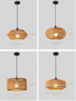 Wicker Lamp Creative Design Rattan Ceiling Light for Teahouses Homestays Decorative Pastoral Retro Pendant Light Fixture
