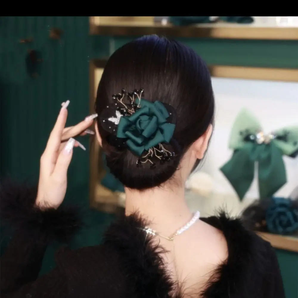Pince à cheveux élégante en alliage en forme de fleur, rouleau à chignon antidérapant et flexible, outil de coiffure pour chignon torsadé, accessoires capillaires