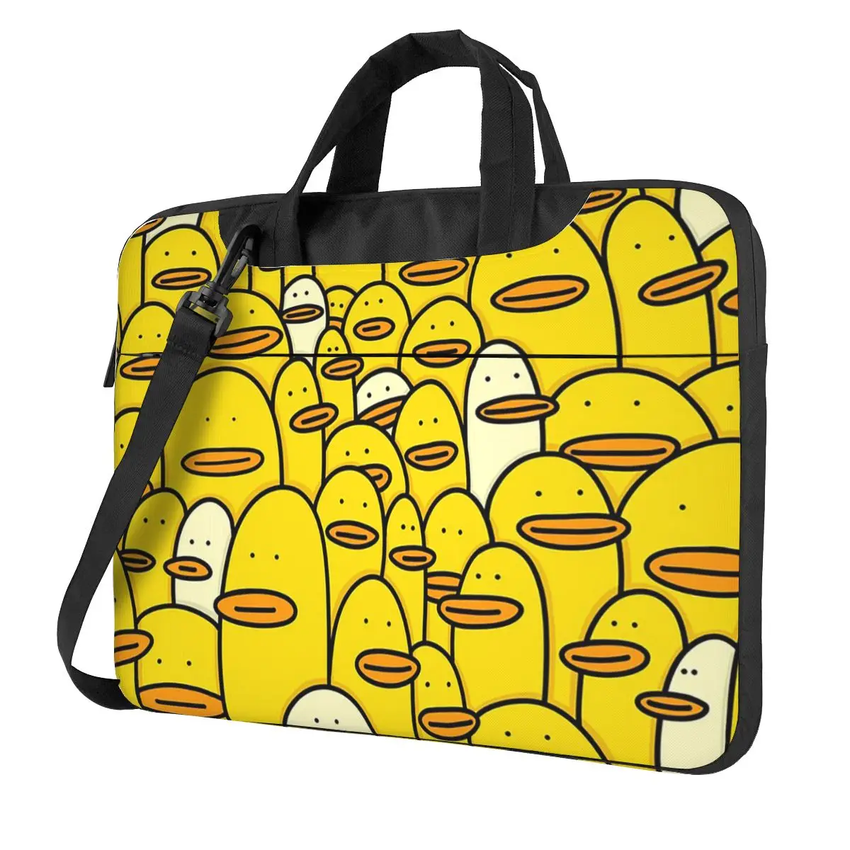 Cartoon Yellow Rubber Duck Pattern Crossbody Laptop Bag Case Computer Bag 13 14 15.6 Inch Notebook Pouch for Macbook Pro Lenovo
