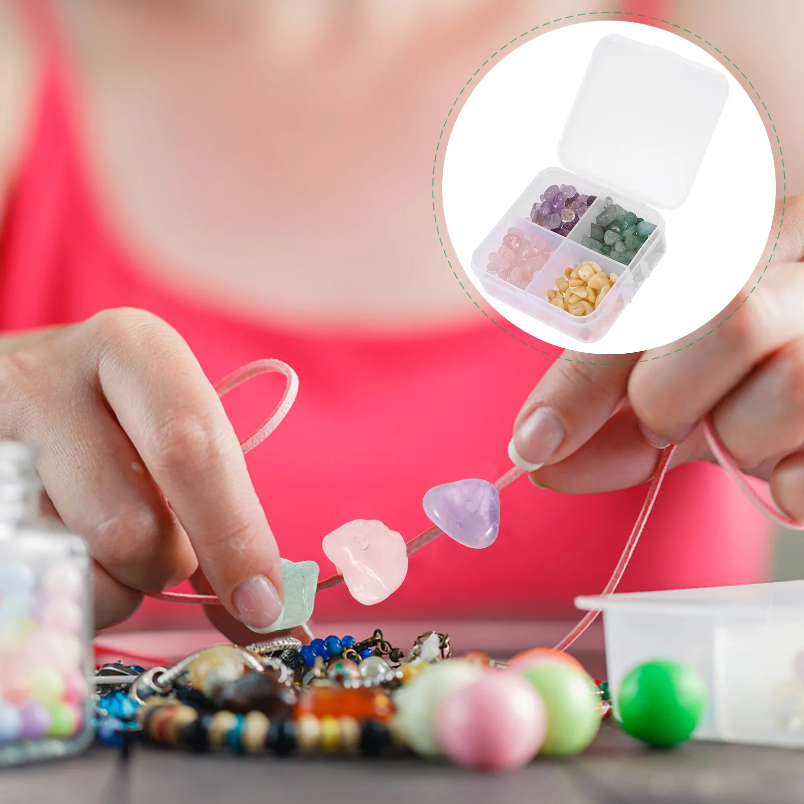 

1 Box Natural Multicolor Chip Stone Beads Irregular Loose Gemstone Beads for DIY Jewelry Crafts and Bracelet Making