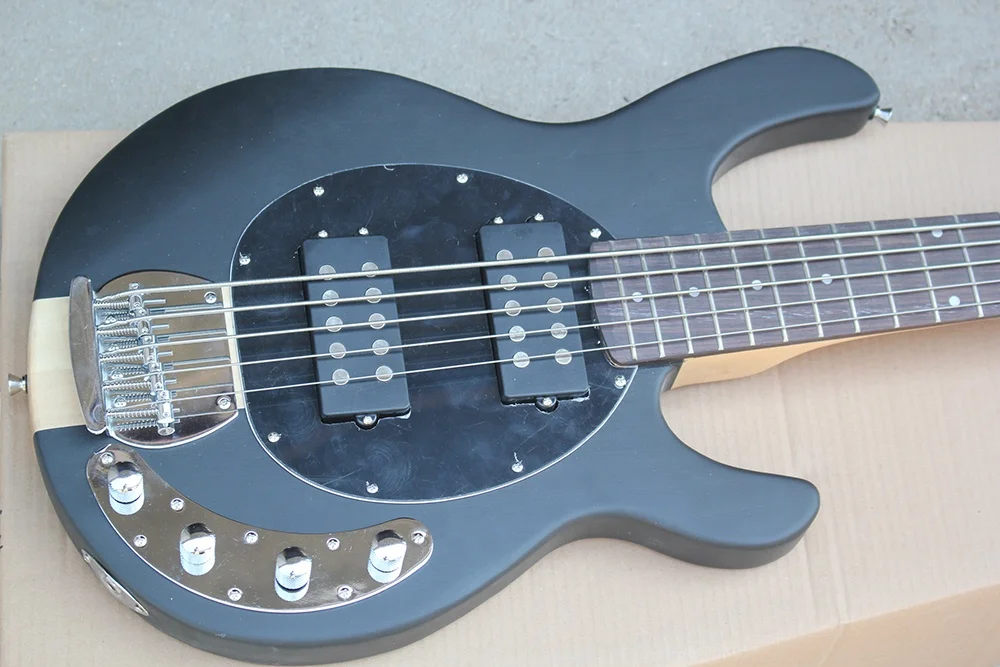 Flyoung Neck Through Body Bass Matte Black Electric Bass 4 Strings Electric Bass Guitar