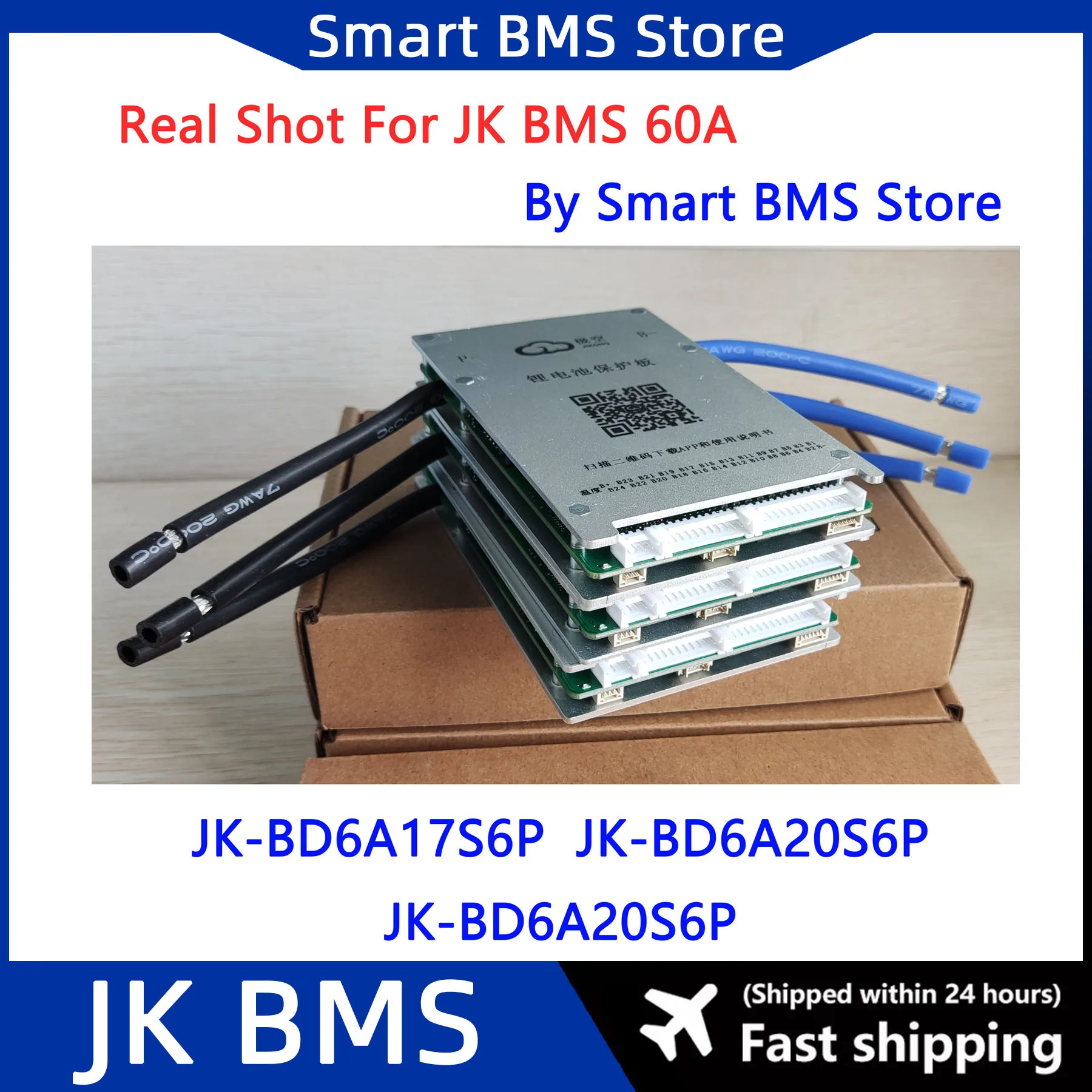 SMART Jikong JK BMS 60A 0.4A 0.6A Active Balance BD6A17S6P BD6A20S6P BD6A24S6P Li-Ion Lifepo4 8s 17s 20s 24s Smart BMS Within BT