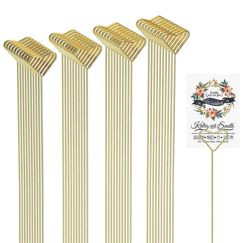 ABPQ-120 قطعة من أعواد حامل البطاقات الزهرية - أعواد حامل بطاقات الزهور للباقات، قطع مركزية الزفاف، أعواد حامل الصور