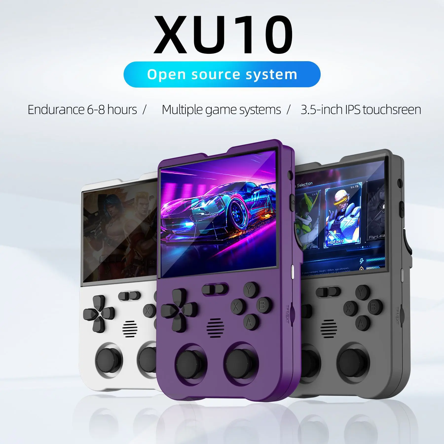 

XU10 Handheld Game Console 3000mAh Battery Linux System Built-in Retro Games 3.5" IPS Screen Portable Video Game Console