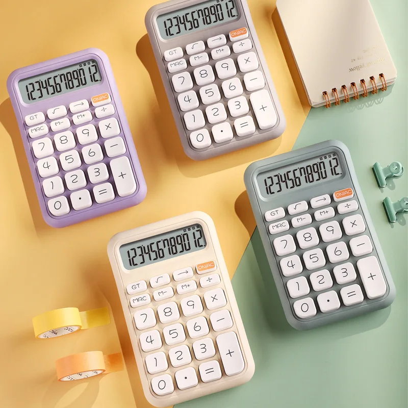 Portable Calculator New Simple Solid Color Mechanical Keyboard Computer Students Cute High-value Electronic Calculator