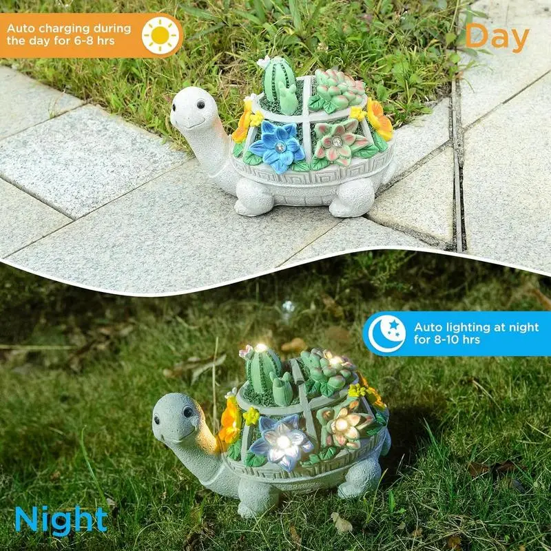 

Turtle Garden decoration luminous turtle LED solar light Cute resin crafts Waterproof Outdoor Ornament Patio Balcony statue