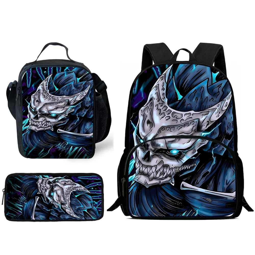 3 Stuks Set Schattige Anime Kaiju Nr. 8 Kind Rugzakken Lunchtas Etui Leerling Grote Capaciteit Schooltassen Voor Jongen Meisje Beste Cadeau