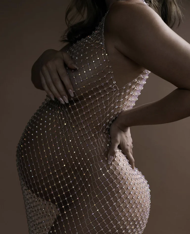 Vestido de fotografía para mujeres embarazadas, vestidos de maternidad elegantes, perspectiva de malla, ropa Sexy para sesión de fotos