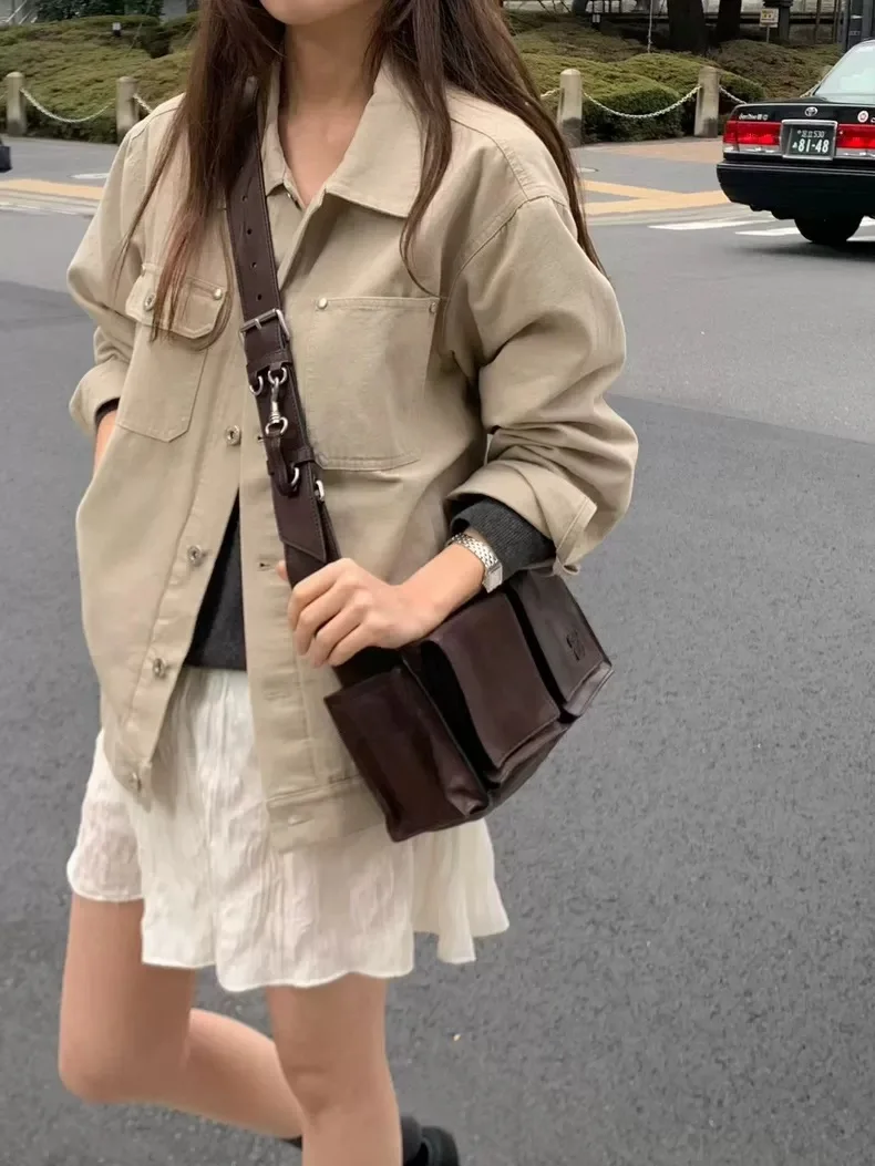 

Свободная повседневная куртка в рабочем стиле для женщин, весна 2026, новинка, корейская версия Dongdaemun Ouce, короткая верхняя одежда