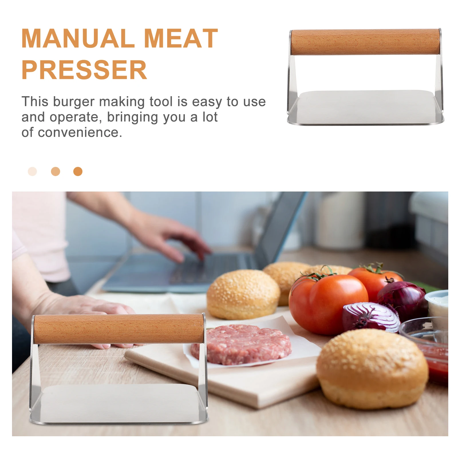 

Burger Press Tool Meat Presser Kitchen Gadget for Patties Steak Pressing Durable Wear-Resistant Non-Stick for Burgers