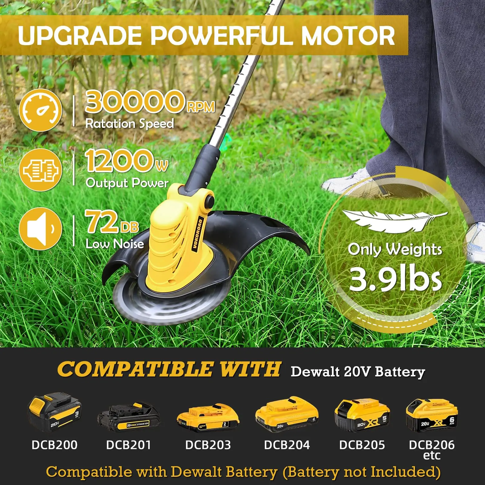 Electric Brushless Motor Cordless Cutter Household Weeder For Garden Lawn Trimming Pruning Tools For Dewalt 20V Battery