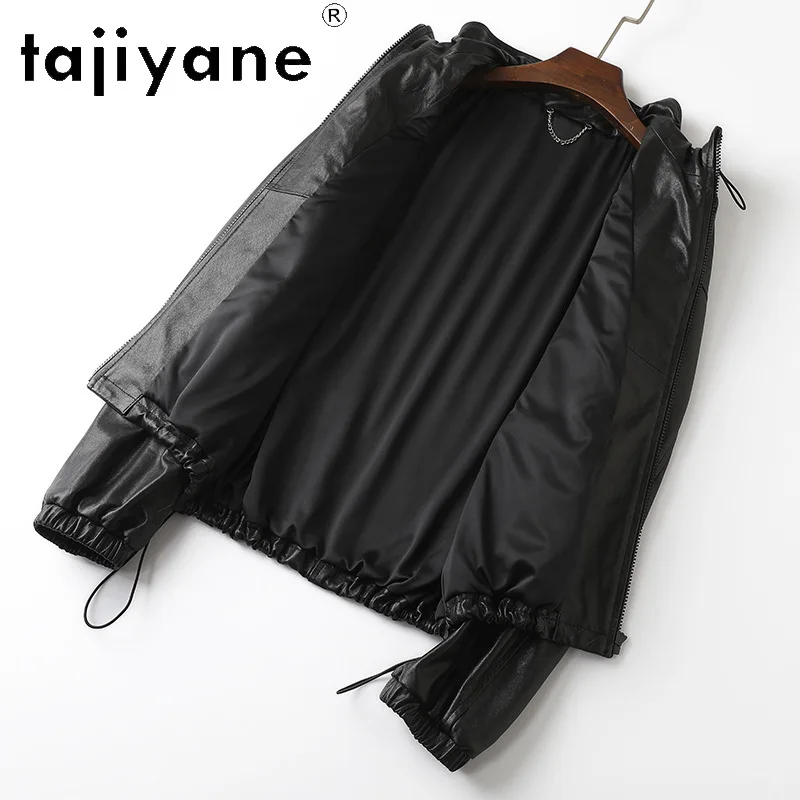 TAJIYANE Genuine Leather Jacket Women Ultra-Thin Full Vegetable Tanned Sheepskin Jackets Drawstring Leather Coat Vintage Outwear