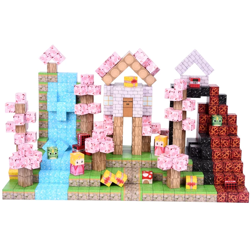 Klocki magnetyczne - 100 sztuk (Klocki magnetyczne) - zabawki STEM dla dzieci od 3 lat. Możliwość układania w stosy, idealne prezenty na Halloween/Boże Narodzenie dla chłopców i dziewcząt