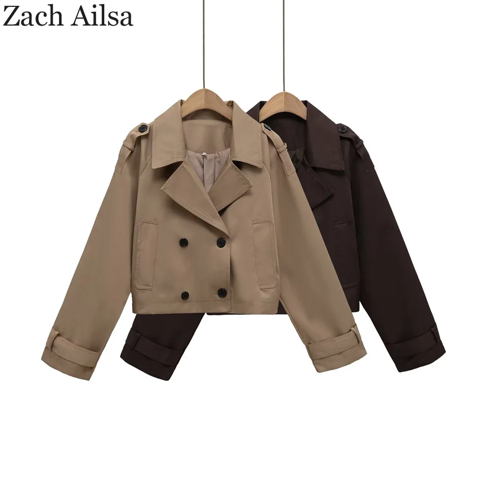 

Новая короткая женская ветровка ZA в европейском и американском стиле с небольшой ростом, модным темпераментом и универсальным двойным b.