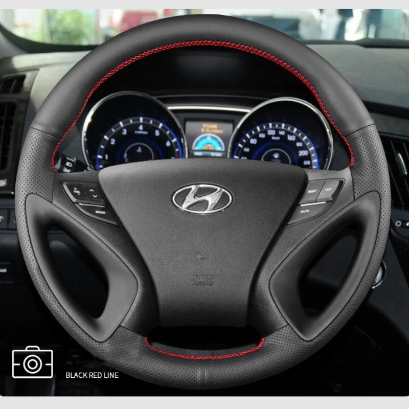 

Custom Car Steering Wheel Braid Cover Non-slip For Hyundai Sonata 8TH 2011-15 Hand-stit Auto Interior Accessories Steering Wrap