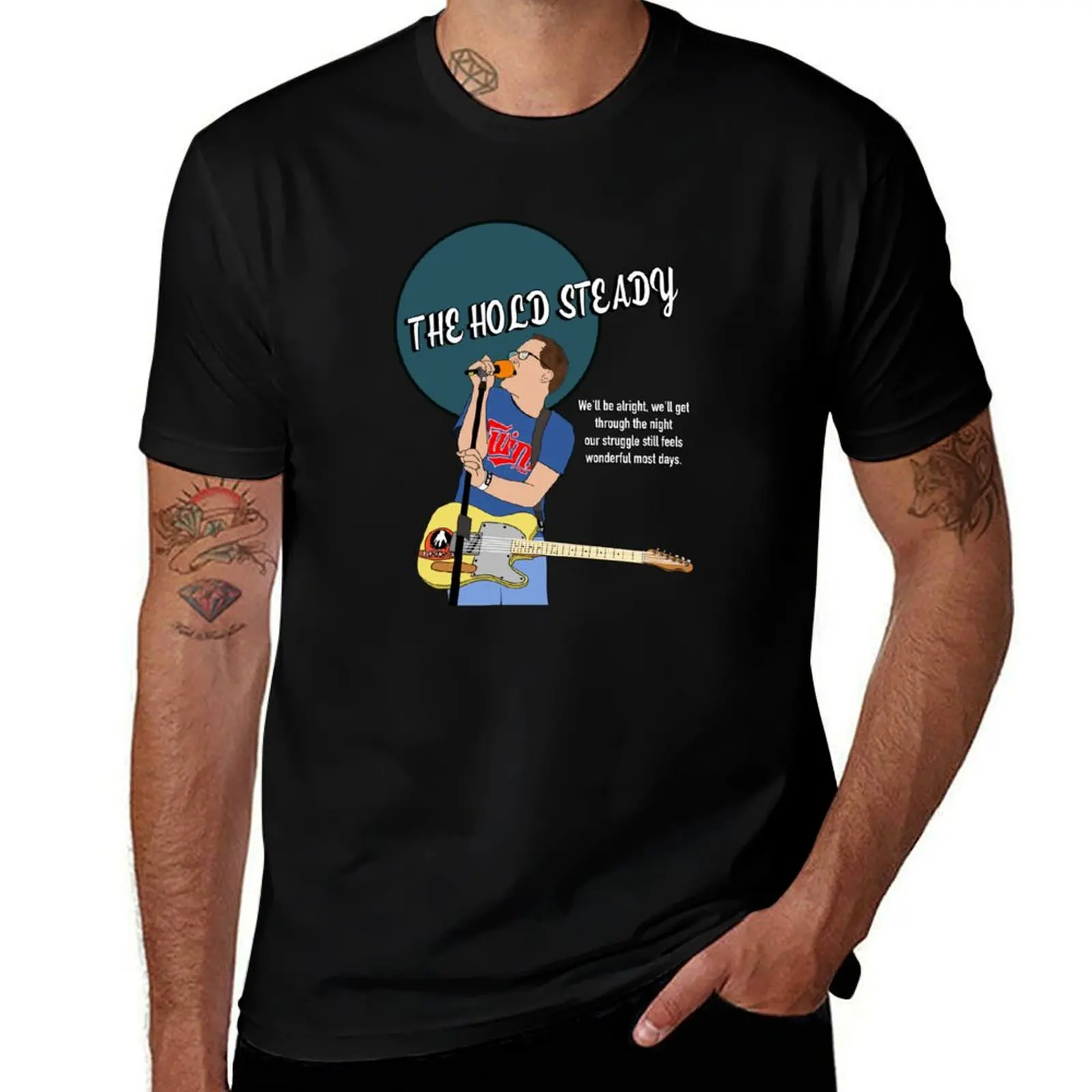 T-shirt The Hold Steady Band Art, imprimé à la mode, décontracté, à manches courtes
